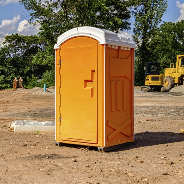 how often are the porta potties cleaned and serviced during a rental period in Cloud Lake